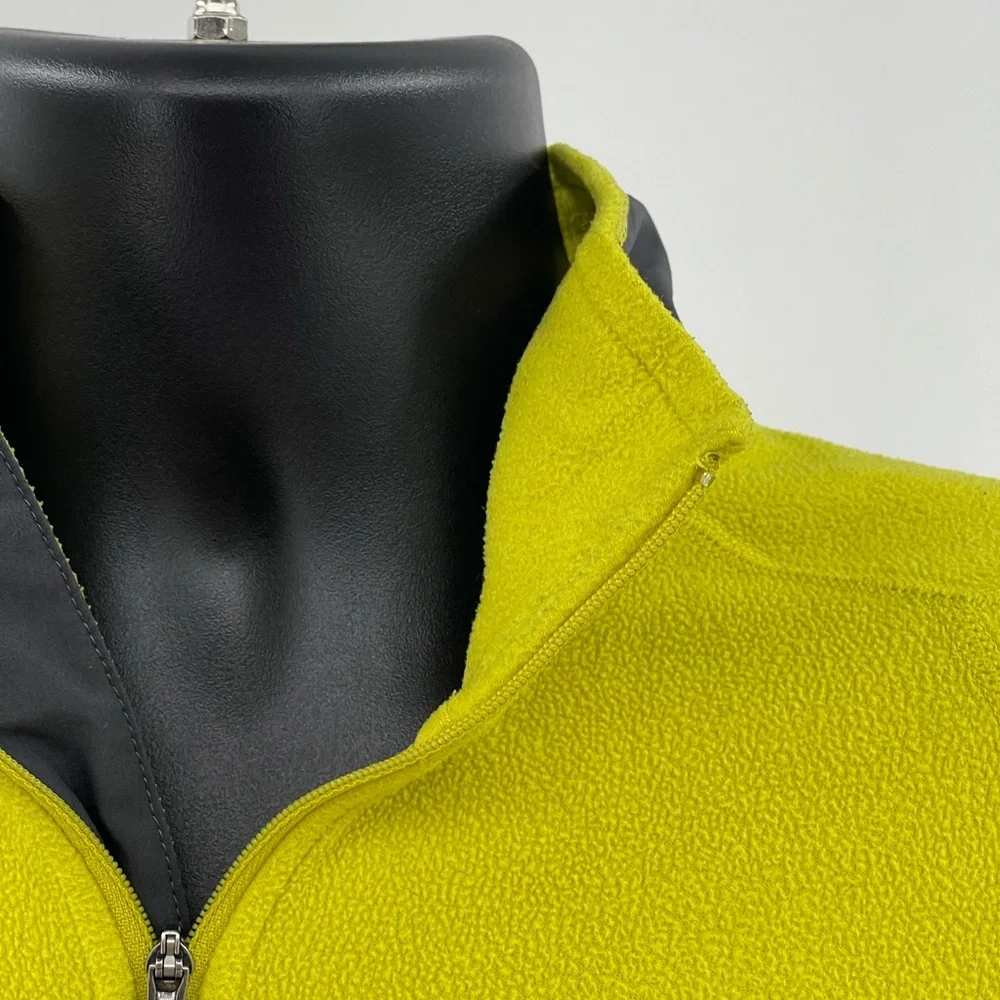 The North Face Mens 1/4 Zip Fleece Yellow Green Flash Dry Size M (Tagged L) A3ZX
